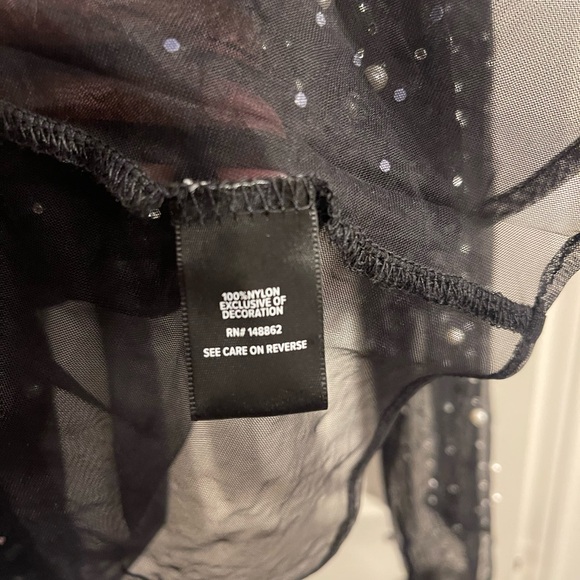 Torrid Black Mesh Top with Pearl Details - Picture 5 of 5